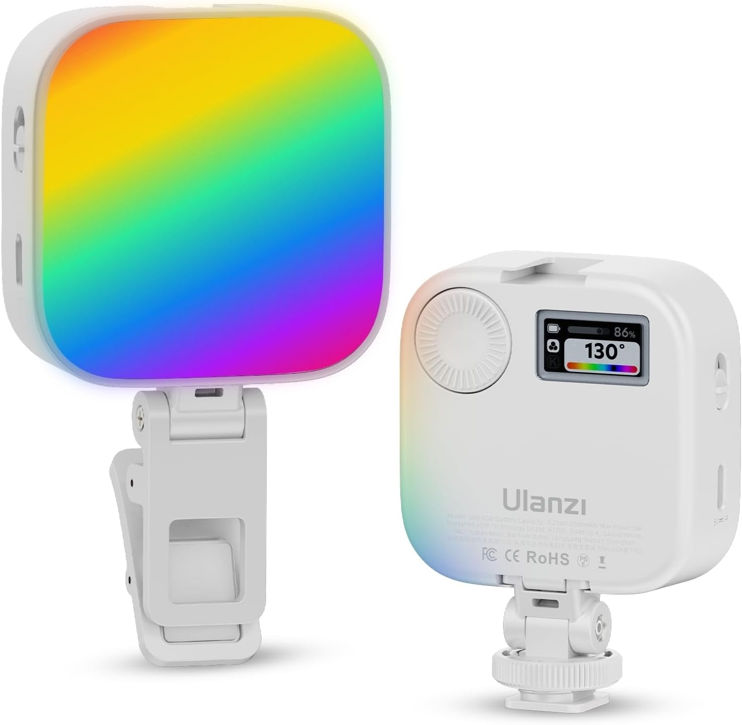 VL49 RGB Video Lights, LED Camera Light 360° Full Color Portable Photography Lighting W 3 Cold Shoe, 2000Mah Rechargeable CRI 95+ 2500-9000K Dimmable Panel Lamp Support Magnetic Attraction