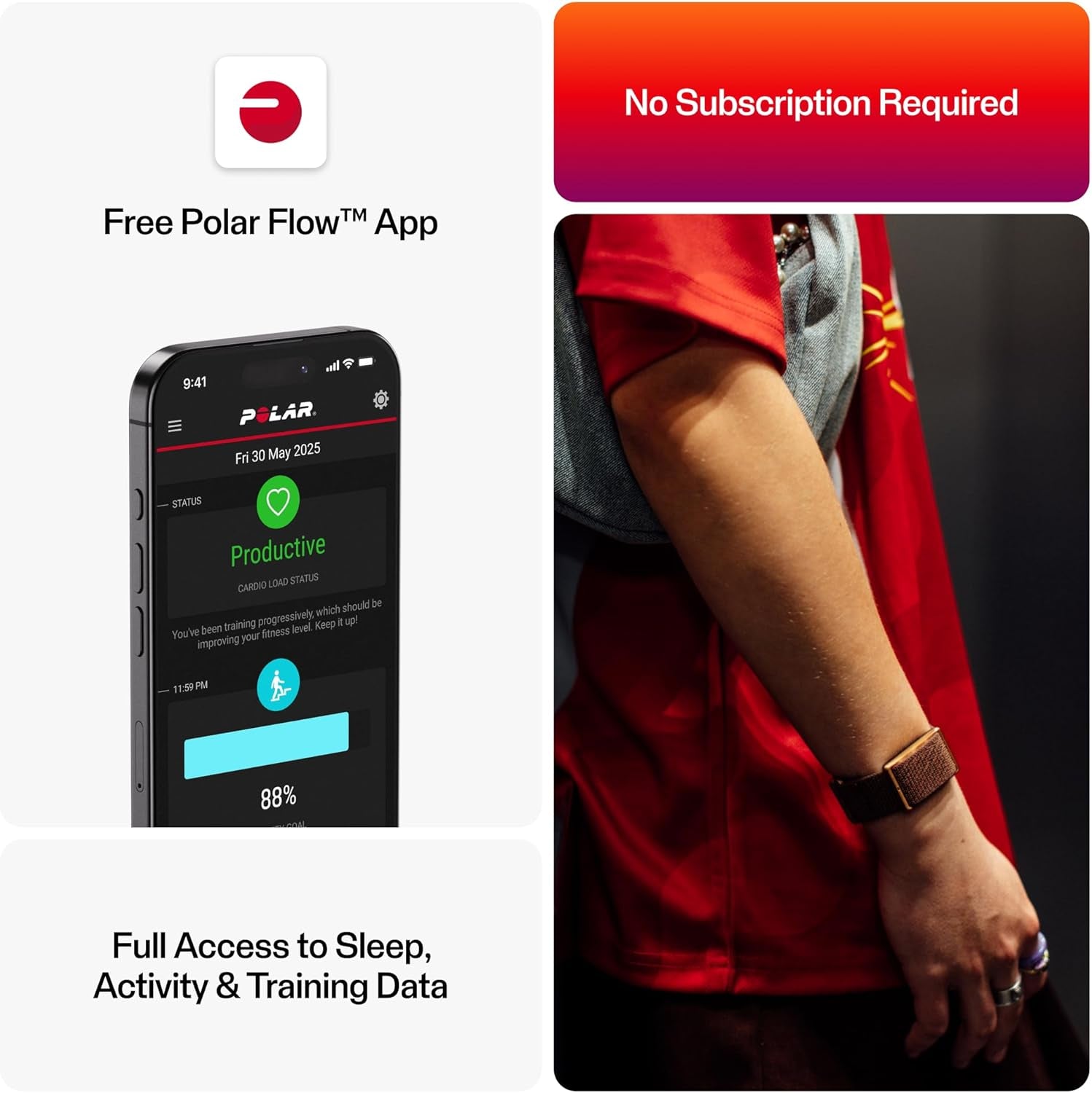 Loop – Smart Screen-Free Wearable Health & Fitness Band with 24/7 Heart Rate, Sleep & Activity Tracking, Automatic Training Detection, No Subscription, 8-Day Battery.