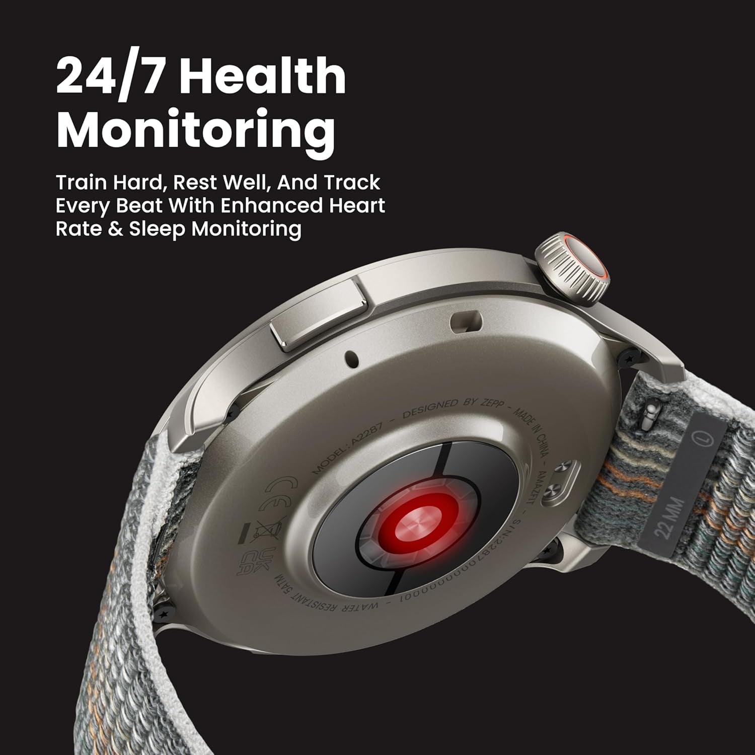 Balance Smart Watch 46Mm with Fitness Tracker, Body Composition & Health Analysis, Sleep Recovery, GPS, Amazon Alexa Built-In, Bluetooth Calling, Fitness Watch for Android Iphone, Sunset Grey