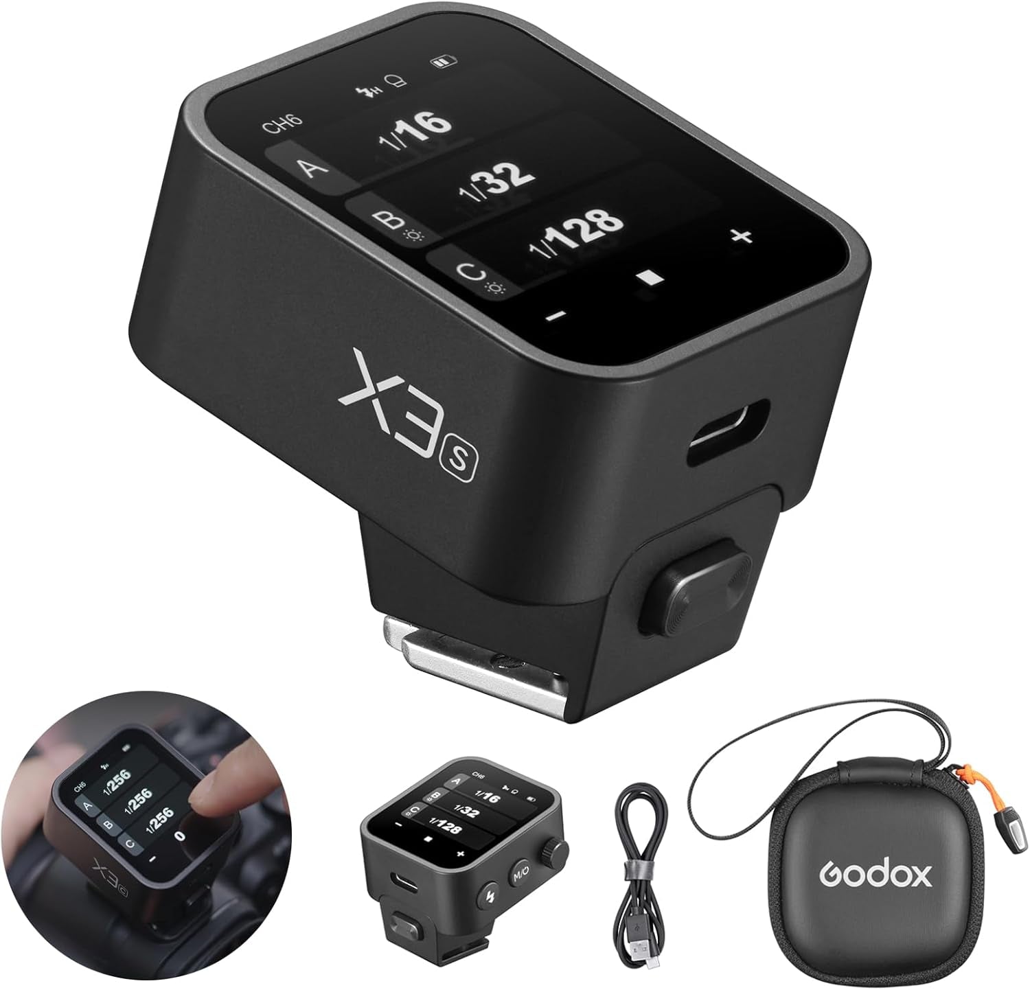 X3-S TTL Wireless Flash Trigger for Sony Camera, OLED Touchscreen Flash Transmitter,Built-In Lithium Battery Support Quick Charge( Xpro-S/X2T-S Upgrade Version)