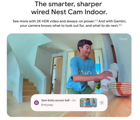 Google Nest Cam para interior (cableada, 3ª generación)
