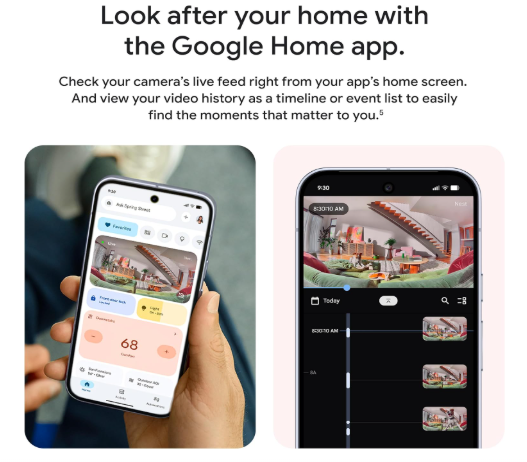 Google Nest Cam para interior (cableada, 3ª generación)