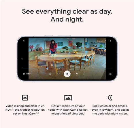 Google Nest Cam para interior (cableada, 3ª generación)
