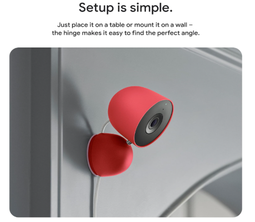 Google Nest Cam para interior (cableada, 3ª generación)