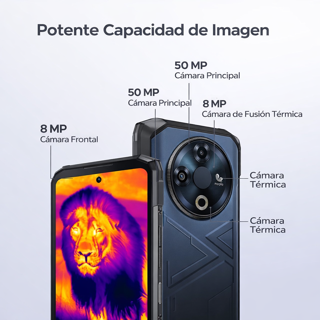 DOOGEE Fire 6 Version Global - Celular Indestructible con Cámara Térmica | 10400mAh y 16GB RAM