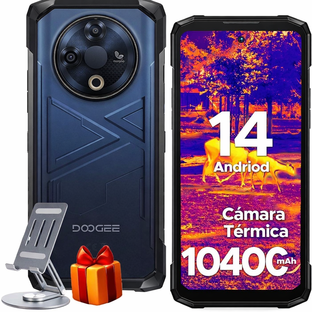 DOOGEE Fire 6 Version Global - Celular Indestructible con Cámara Térmica | 10400mAh y 16GB RAM