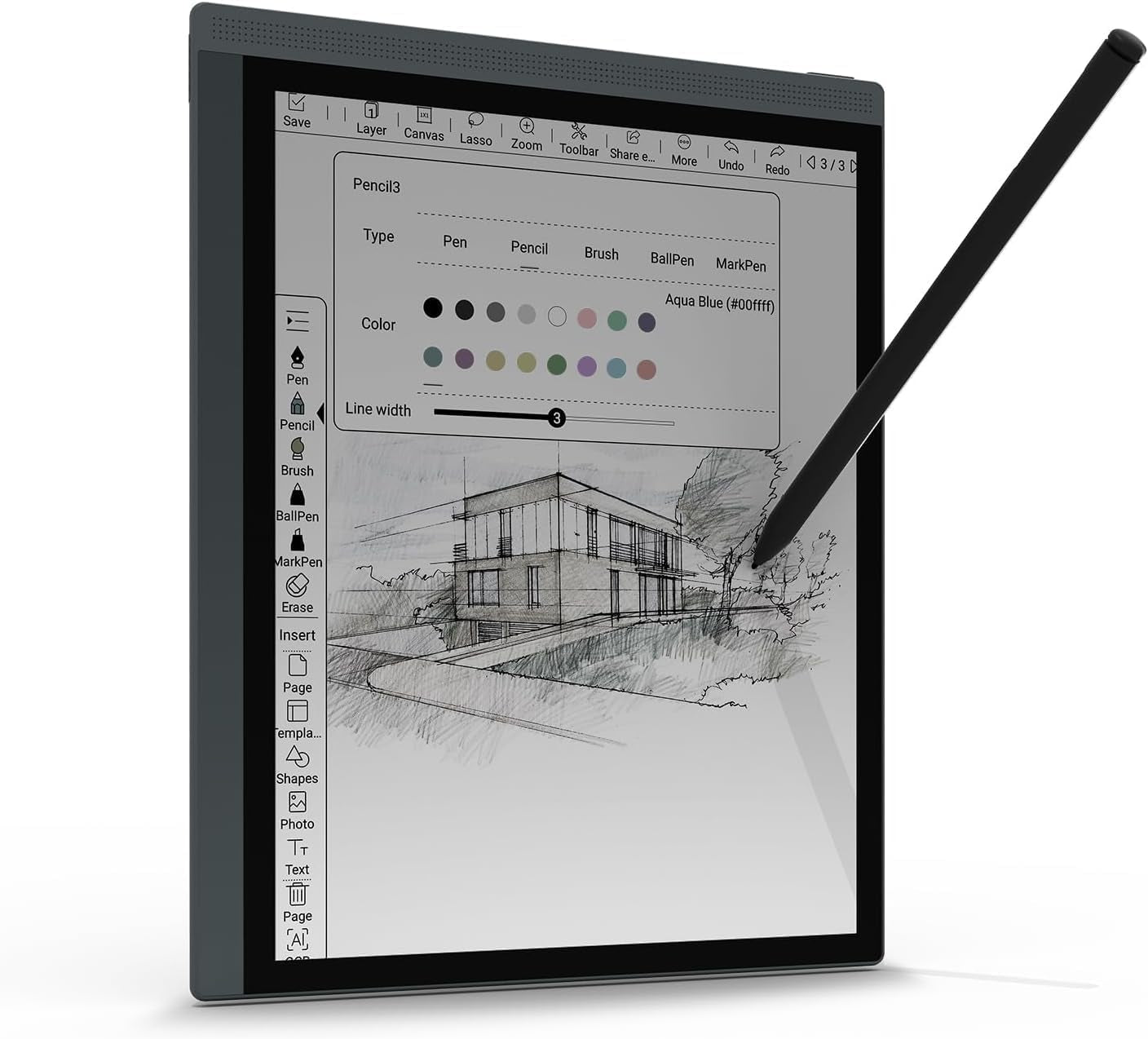 B1051C Eink Tablet with Keyboard and Stylus, Read and Write Notepad