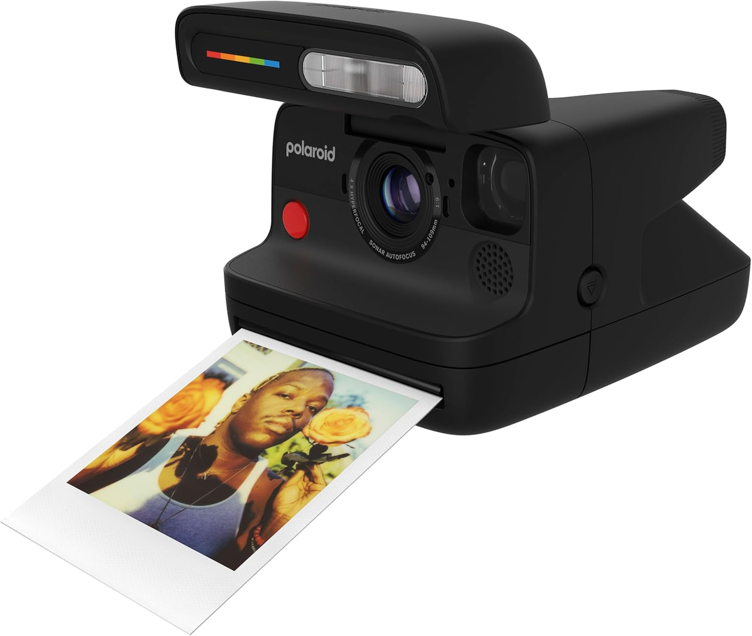 Flip Instant Camera + Color Film Bundle (16 Photos Included) - Black (6565) - Hyperfocal 4-Lens System, Sonar Autofocus, and Sence Analysis with Bluetooth Paired Companion App