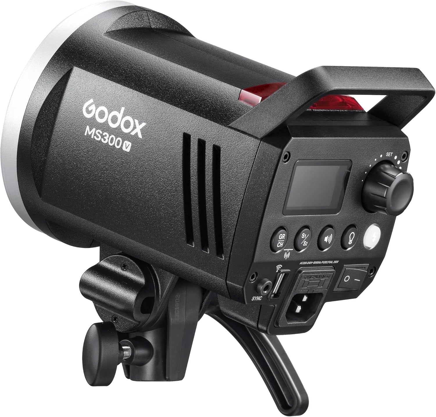 MS300V MS300-V Compact Studio Strobe Flash Light - 300W,GN58 0.1-1.8S Recycle Time,2.4G X System,Bowens Mount LED Modeling Lamp for Photographic Studio Portrait Shooting(Ms300 Upgraded Version)