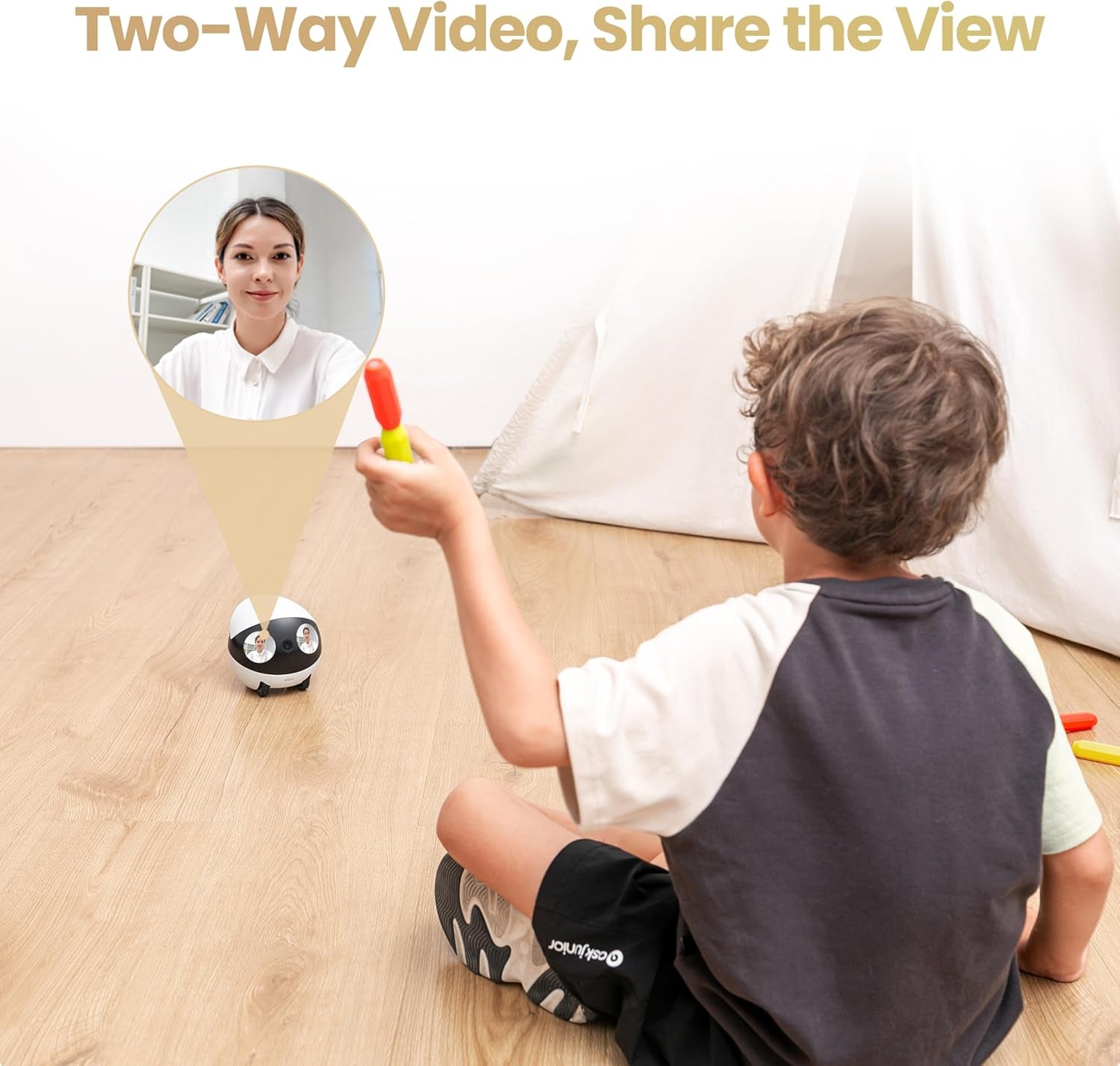 Air 2S Familybot Home Robot Camera: 2.5K Indoor Pet Cam, Movable Robot Camera, 2-Way Video, Auto-Recharge, Long Battery Life, Custom Facial Image, Night Vision