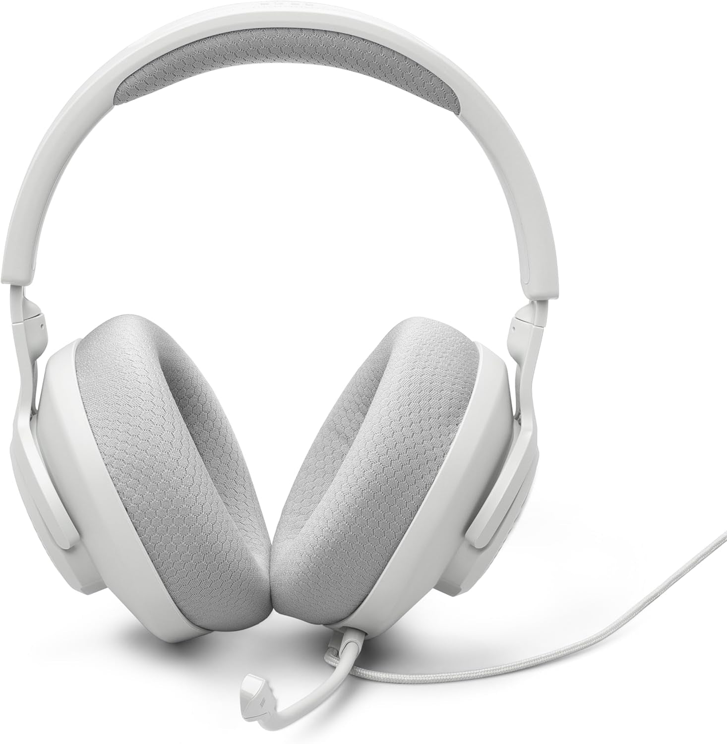 Quantum 100M2 - Wired Over-Ear Gaming Headset with Omnidirectional, Detachable Mic with Mute Option and Fabric-Covered Memory Foam Ear Cushions, Compatible with All Platforms (White)