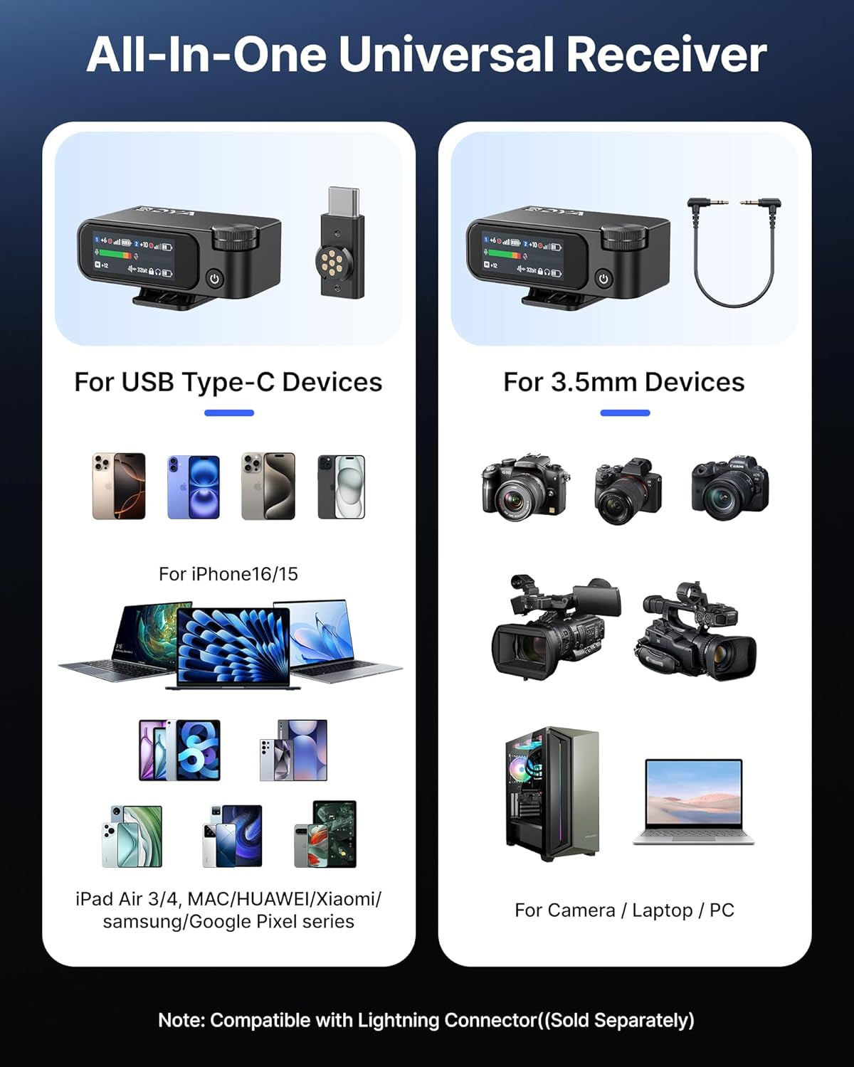 MIC 2 Wireless Microphones for Iphone 15-16/Android/Pc/Camera, AI Noise Cancellation, 32-Bit Float Internal Recording, AMOLED Touchscreen, 984Ft 54H Battery with Charging Case(With Clip Mic)