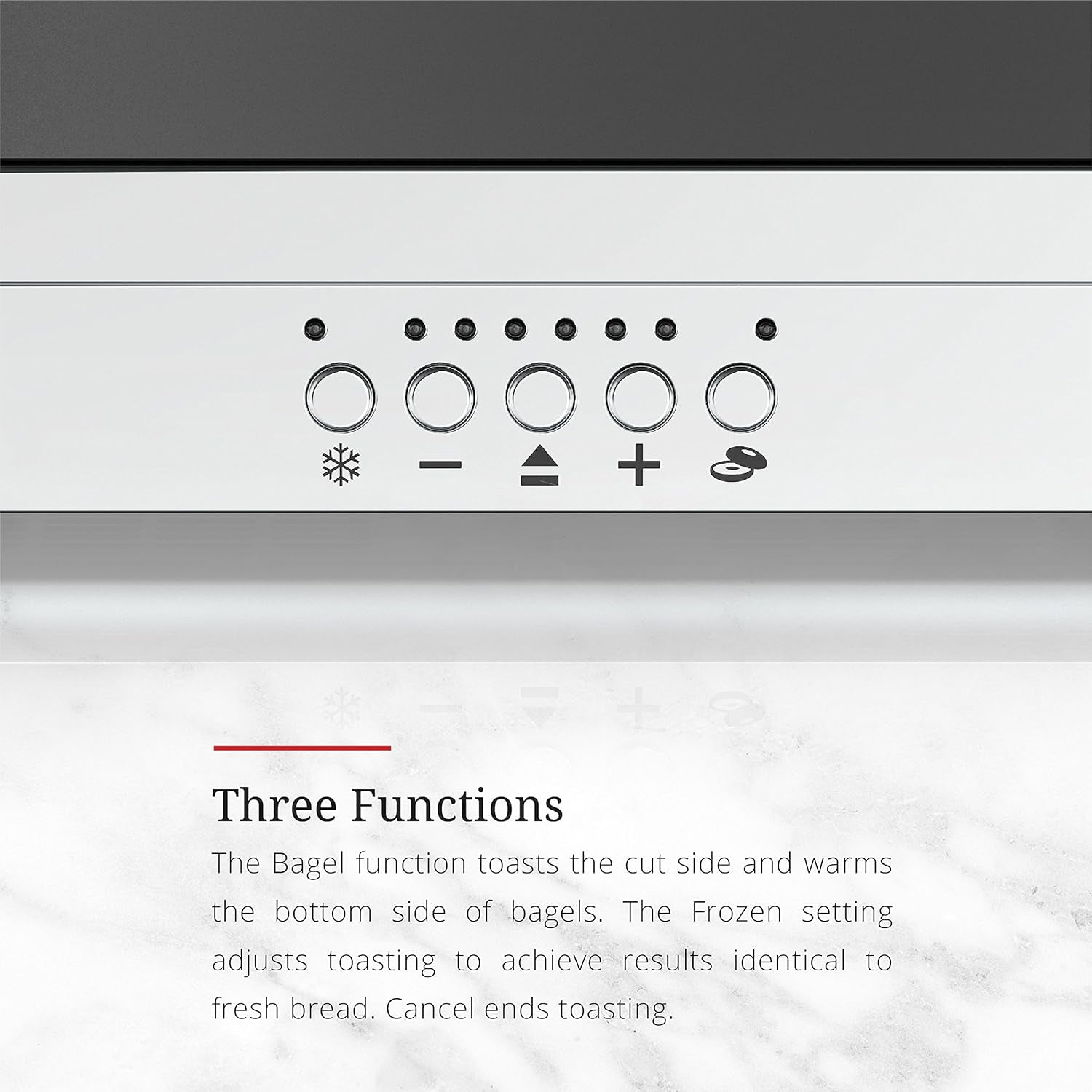 TRL9300BKR 2-Slice Glass Accent Long Toaster, Black & Silver