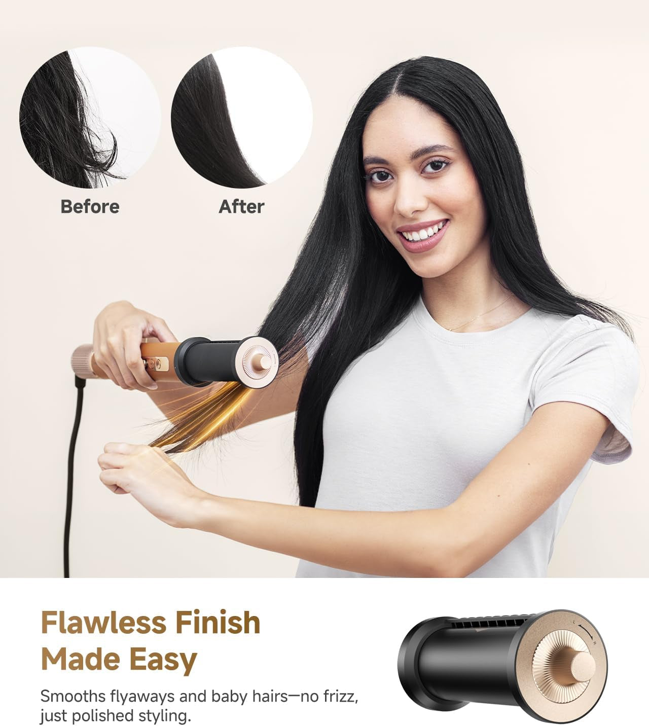Airstyle Pro 7-In-1 Hair Styler & High Speed Dryer | Snap-On Attachments for Curling, Smoothing, Volumizing | Fast Drying, Frizz Control, Cool Shot | Luxury Leather Package, 120V Voltage