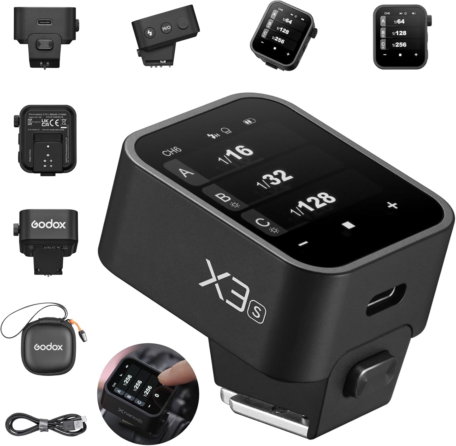 X3-S TTL Wireless Flash Trigger for Sony Camera, OLED Touchscreen Flash Transmitter,Built-In Lithium Battery Support Quick Charge( Xpro-S/X2T-S Upgrade Version)