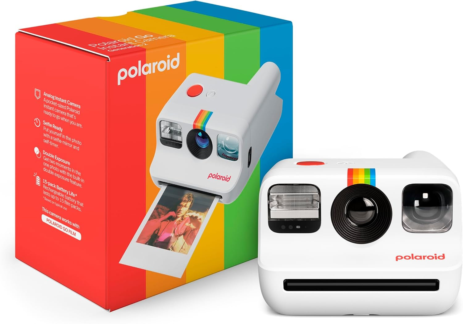 Go Generation 2 - Mini Instant Camera + Film Bundle (16 Photos Included) - White (6282)