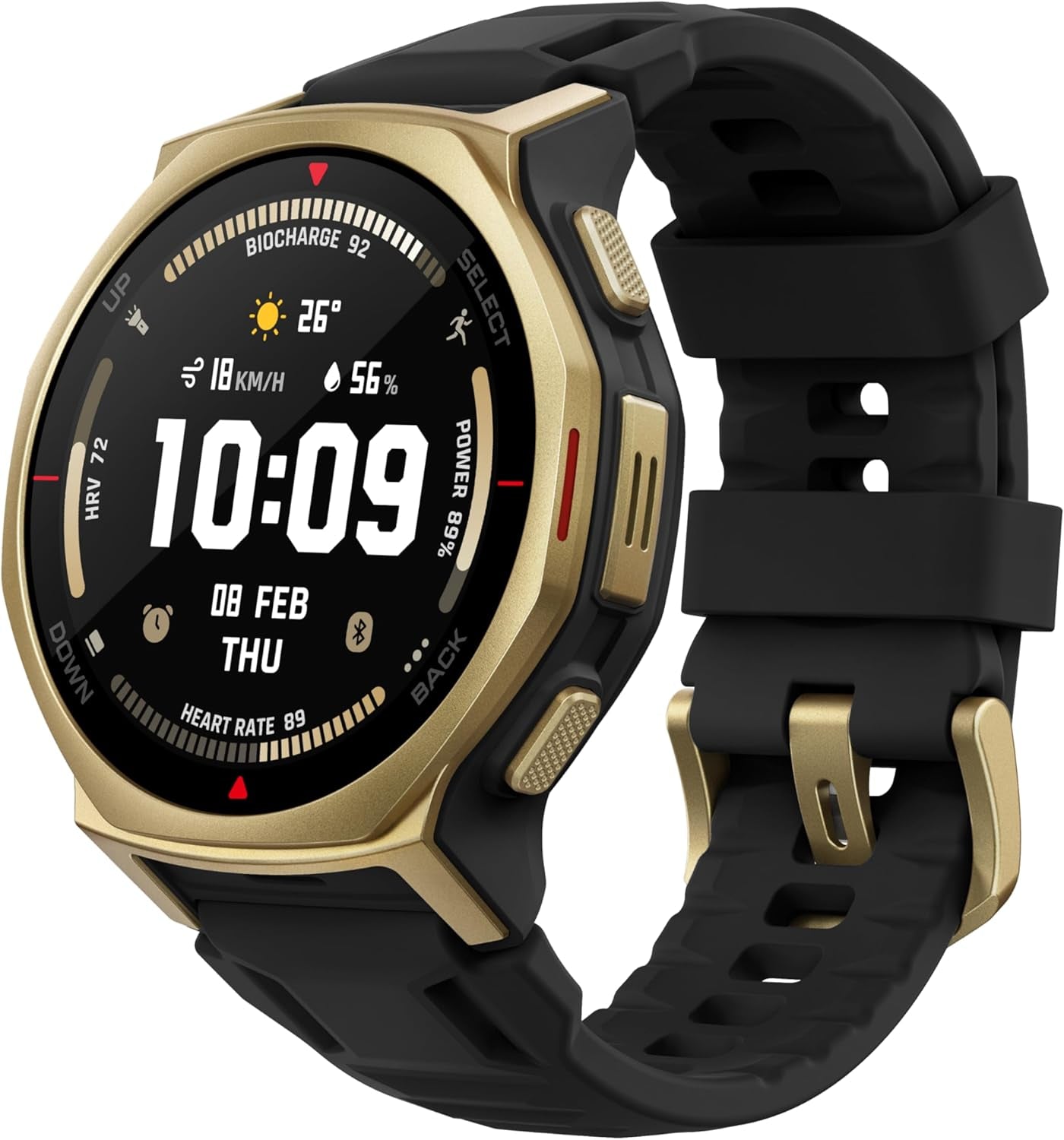 T-Rex 3 Pro Outdoor Smart Watch 48Mm Sapphire AMOLED Display, Ti Bezel, Dual Band GPS, Offline Maps, 25 Days Battery, Built-In Flashlight, 10 ATM, 180+ Sports Mode for Android & Iphone, Black