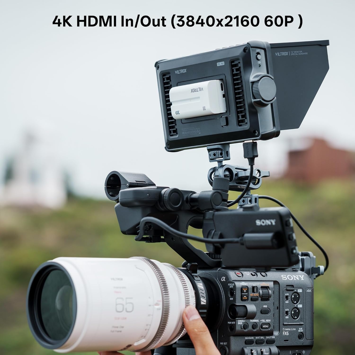 DC-A1 2800Nit Video Field Monitor, 7 Inch Touchscreen 60Hz 4K Camera External Monitor with Cooling Fans, 1920X1080 DSLR Monitor 4K HDMI In/Out, 170° Wide Angle