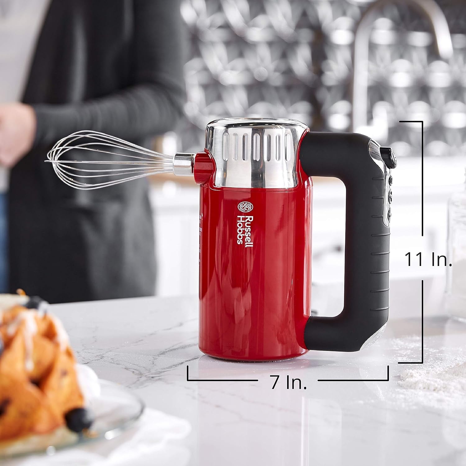 Remington  MX3100RDR Retro Style Hand Mixer, 4 Speeds + Turbo Boost, Red