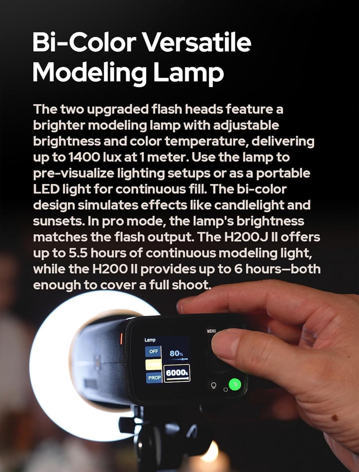 AD200 Pro II  Ad200Pro II Flash,One-Tap Sync with X3, Optimized Flash Heads, Bicolor LED Modelling Led,Color Group Indicator, Adjustable from 1/512 to Full Power 1/1(Ad200Pro Upgraded)