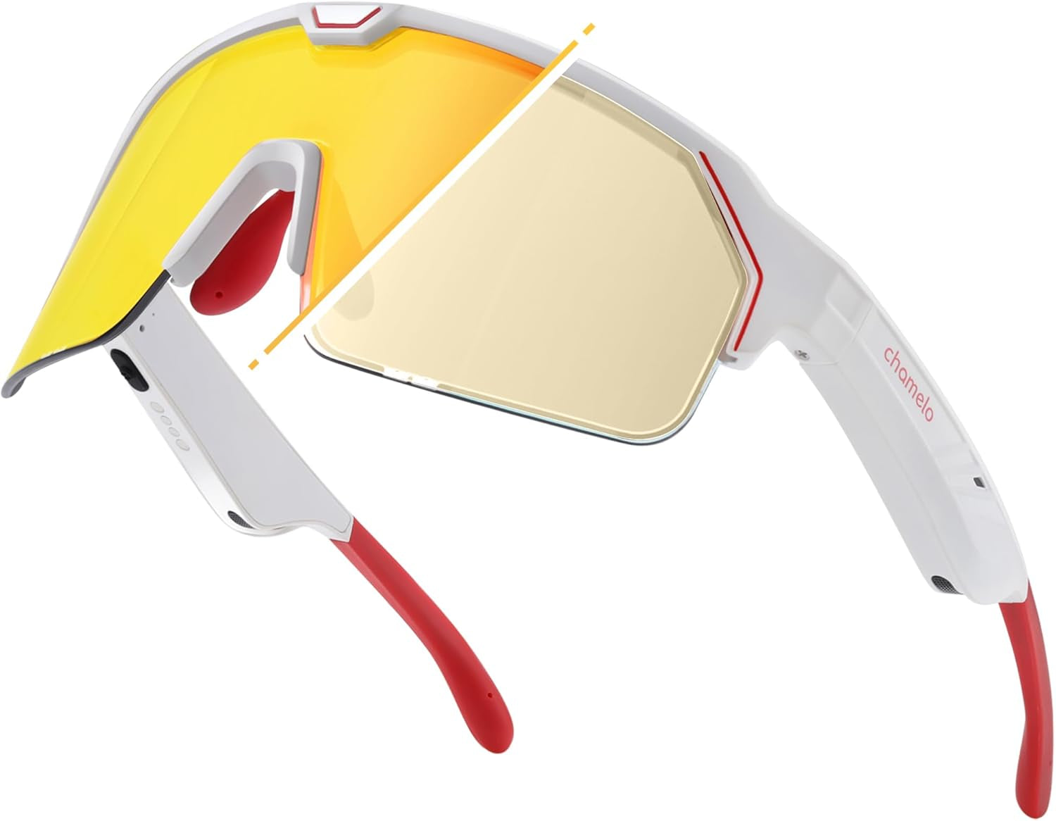 Music Shield Smart Audio Sunglasses – Matte Black Frame, Fire Lenses | Open-Ear Bluetooth Glasses for Men & Women with Electronic Tint Control, Sweat Proof, Sports Eyewear, 100% UV Protection