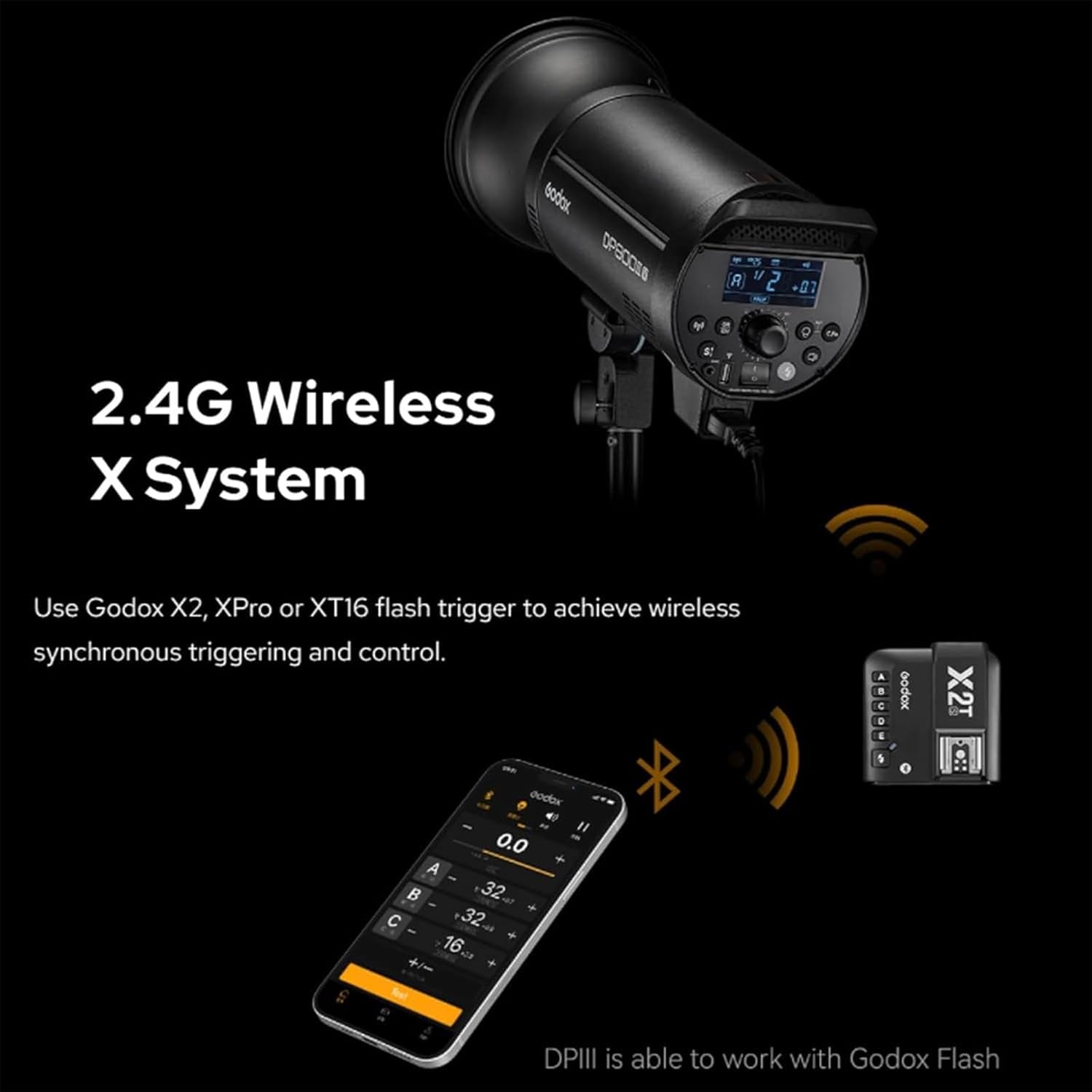 DP600III-V DP600IIIV 600Ws Studio Flash Light - Bowens Mount Photography Lighting with Built-In 2.4G Wireless X System & 30W Modeling Lamp for Photographic Studio Portrait Shooting