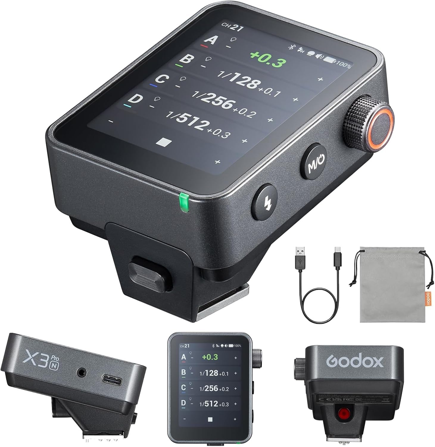 X3 Pro S X3Pros X3Pro-S TTL Wireless Flash Trigger, 2.4Ghz LCD Touchscreen, Bluetooth Integration & App Control, Built-In Lithium Battery, Three Shooting Modes, X3S Upgrade Version(For Sony)