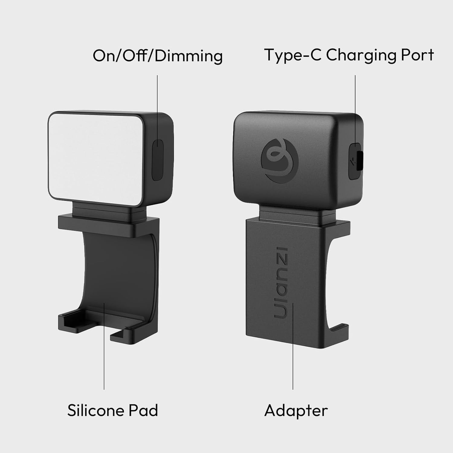 LM001 Magnetic Mini Light for DJI Osmo Pocket 3/Xtra Muse, 2W USB C Rechargeable Auxiliary LED Fill Light, 500Mah, 5800K, CRI ≥95, IPX4 Water Resistance, Brightness 3 Levels Adjustable