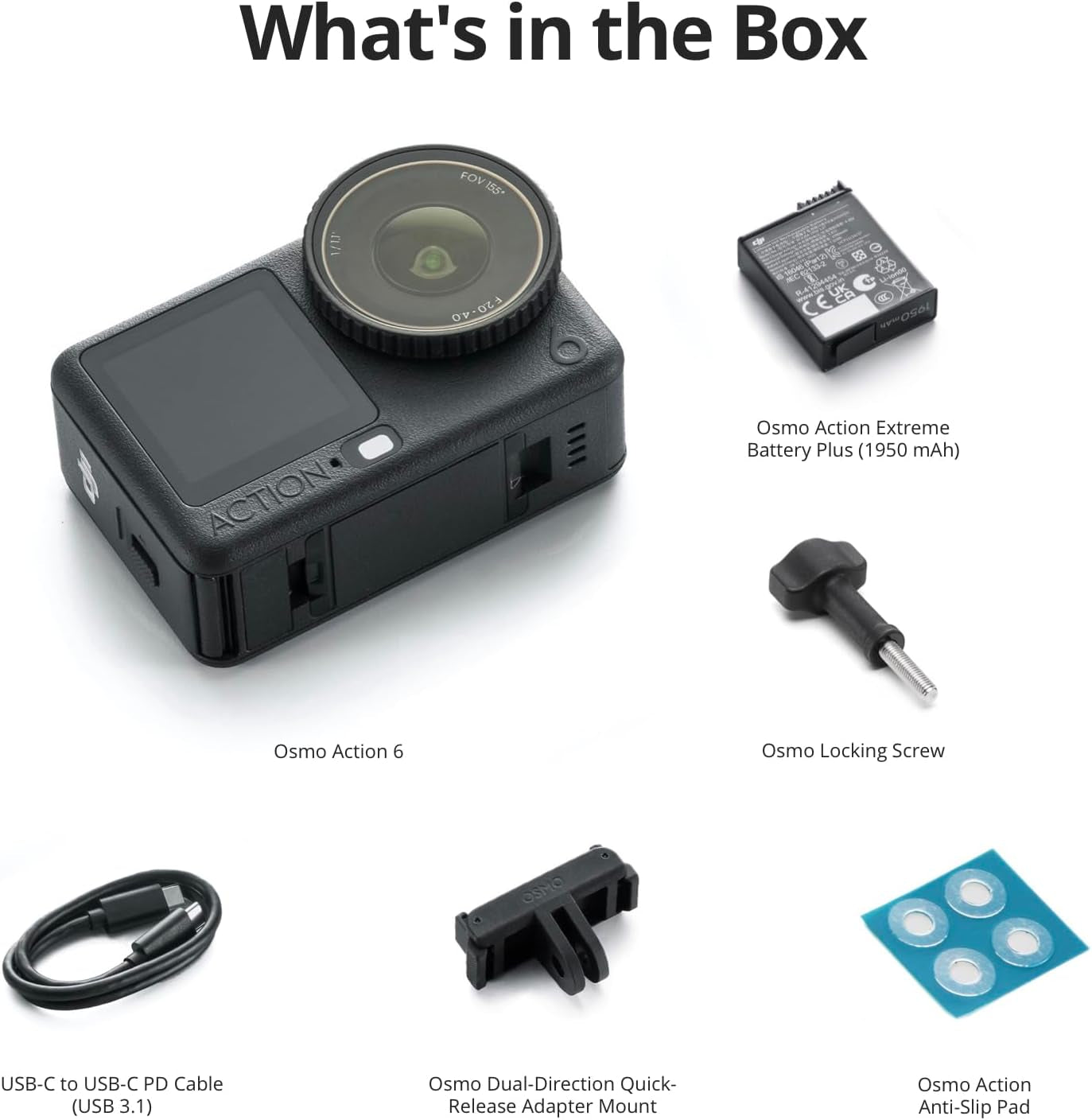 Osmo Action 6 Essential Combo, Action Camera with 1/1.1″ Square Sensor, Variable Aperture of F/2.0–F/4.0, Cold-Resistant, 4Hrs Battery, Action Camera 8K Ideal for Daily Use