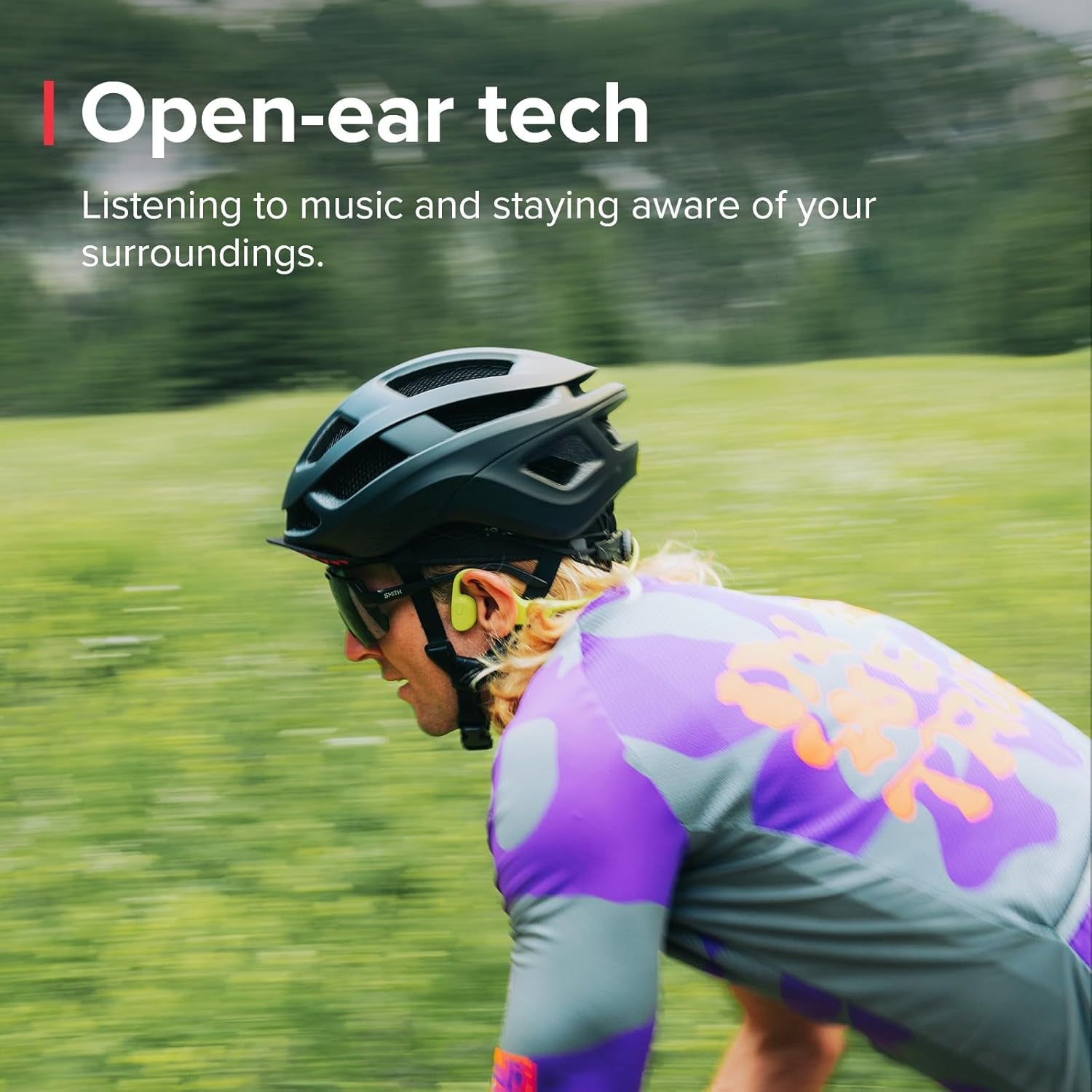 Sonic Open-Ear Bone Conduction Sports Headphone, Bluetooth Wireless Headset W/Enhanced Bass & Multipoint Connection, 10H Playtime W/Fast Charging, Built-In Dual Mics, Waterproof & Lightweight