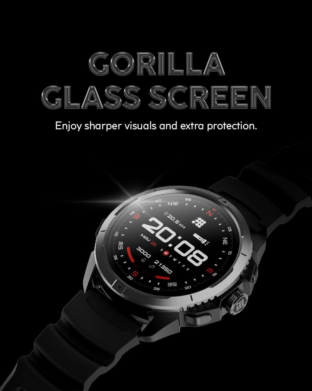 Terra Rugged Smartwatch with Dual-Band GPS, 1.48” AMOLED Display, Offline Maps, VITA AI, AI Coach, Readiness Score, 5ATM, 14-Day Battery – Desert Sand