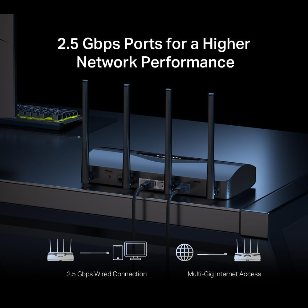 MR27BE BE3600 Mbps Fibre Supported, 2×2.5 Gbps WAN&LAN Port + 2×Gbps Port, Easy Mesh Compatible, Dual-Band Wi-Fi 7 Router