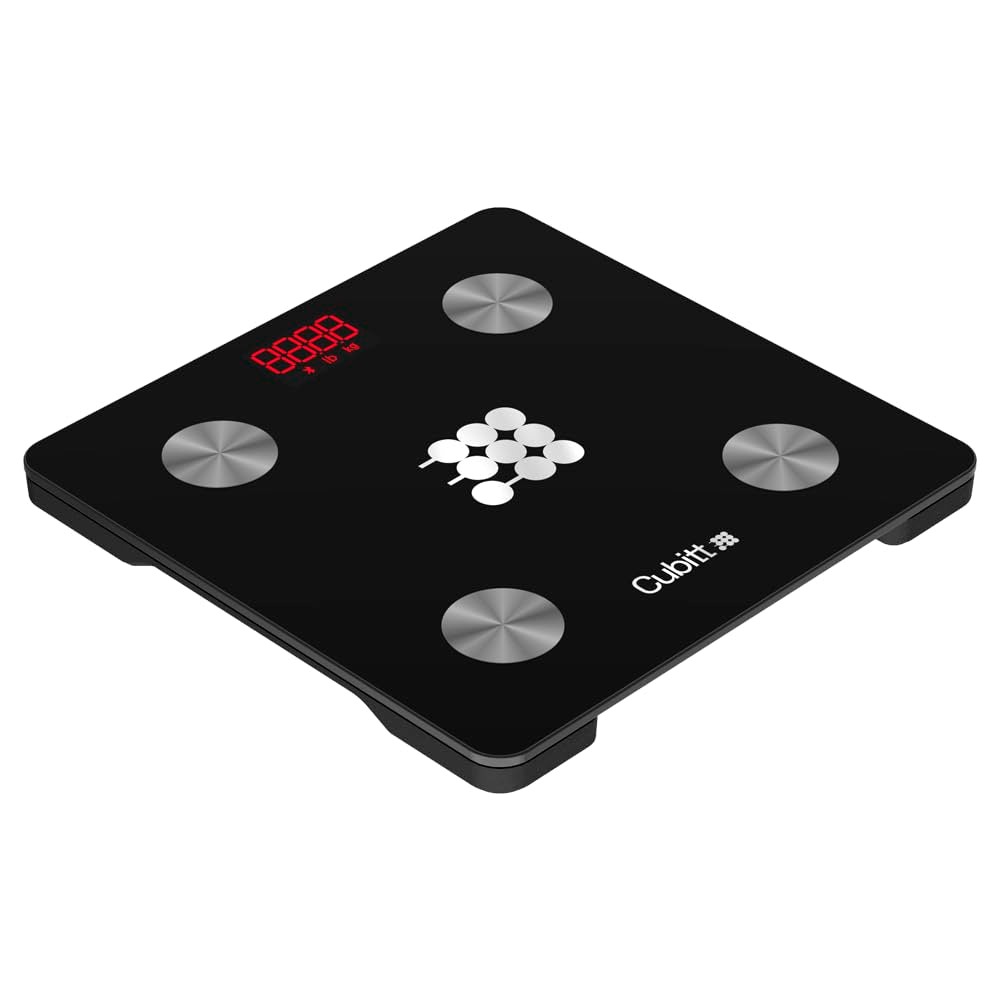 Smart Digital Weight Scale, 13 Body Composition Analizer, BMI, Muscle Mass, Body Fat Scale with Smartphone App Sync with Bluetooth (Black)