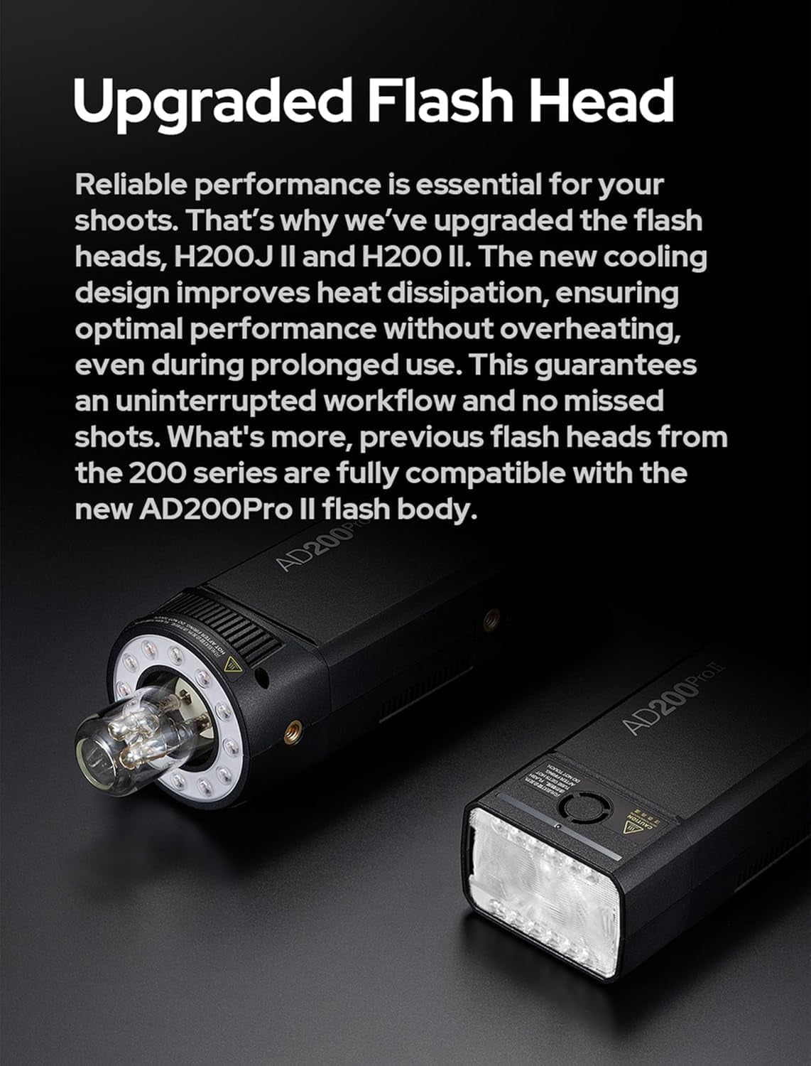 AD200 Pro II  Ad200Pro II Flash,One-Tap Sync with X3, Optimized Flash Heads, Bicolor LED Modelling Led,Color Group Indicator, Adjustable from 1/512 to Full Power 1/1(Ad200Pro Upgraded)