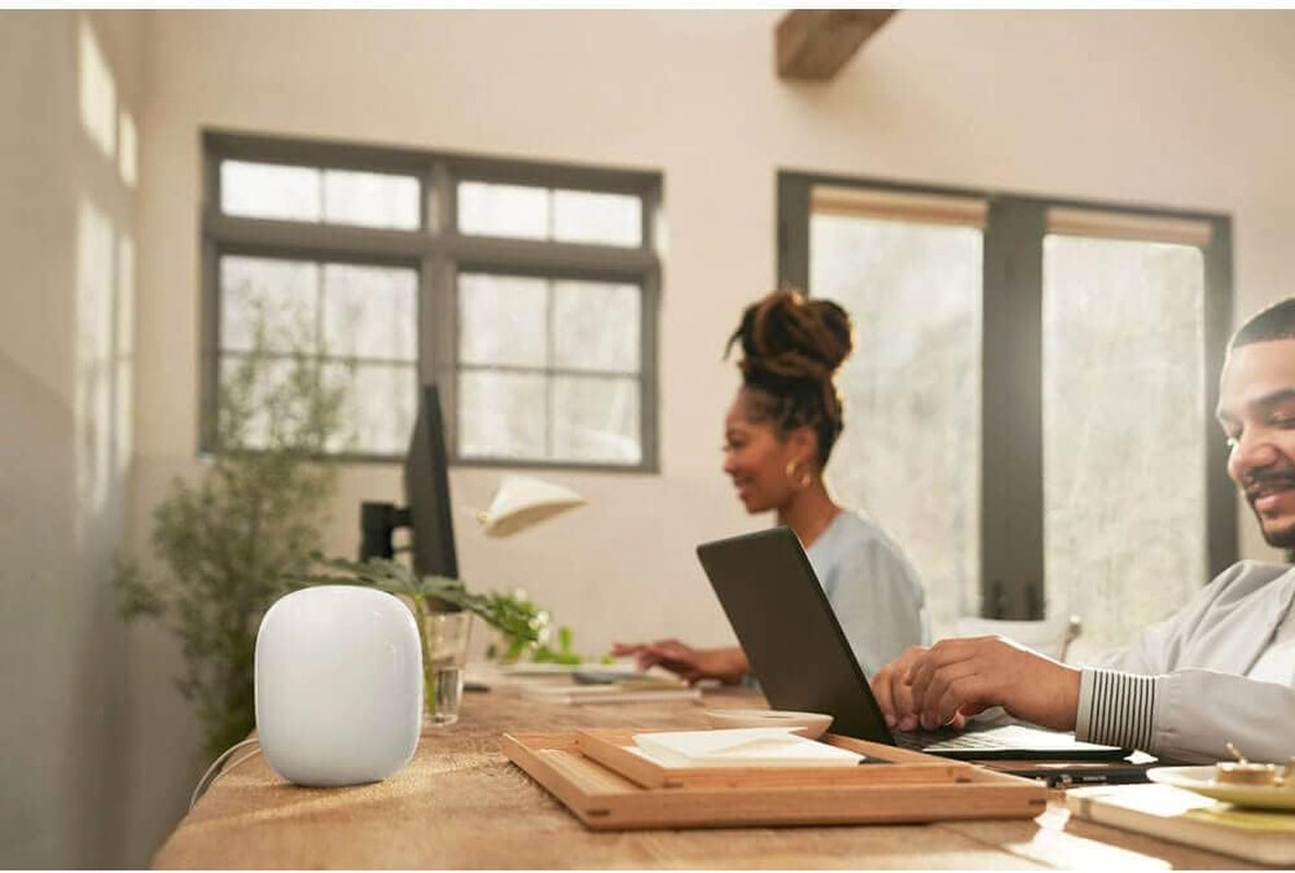 Nest Wifi Pro - Wi-Fi 6E - Reliable Home Wi-Fi System with Fast Speed and Whole Home Coverage - Mesh Router - Snow