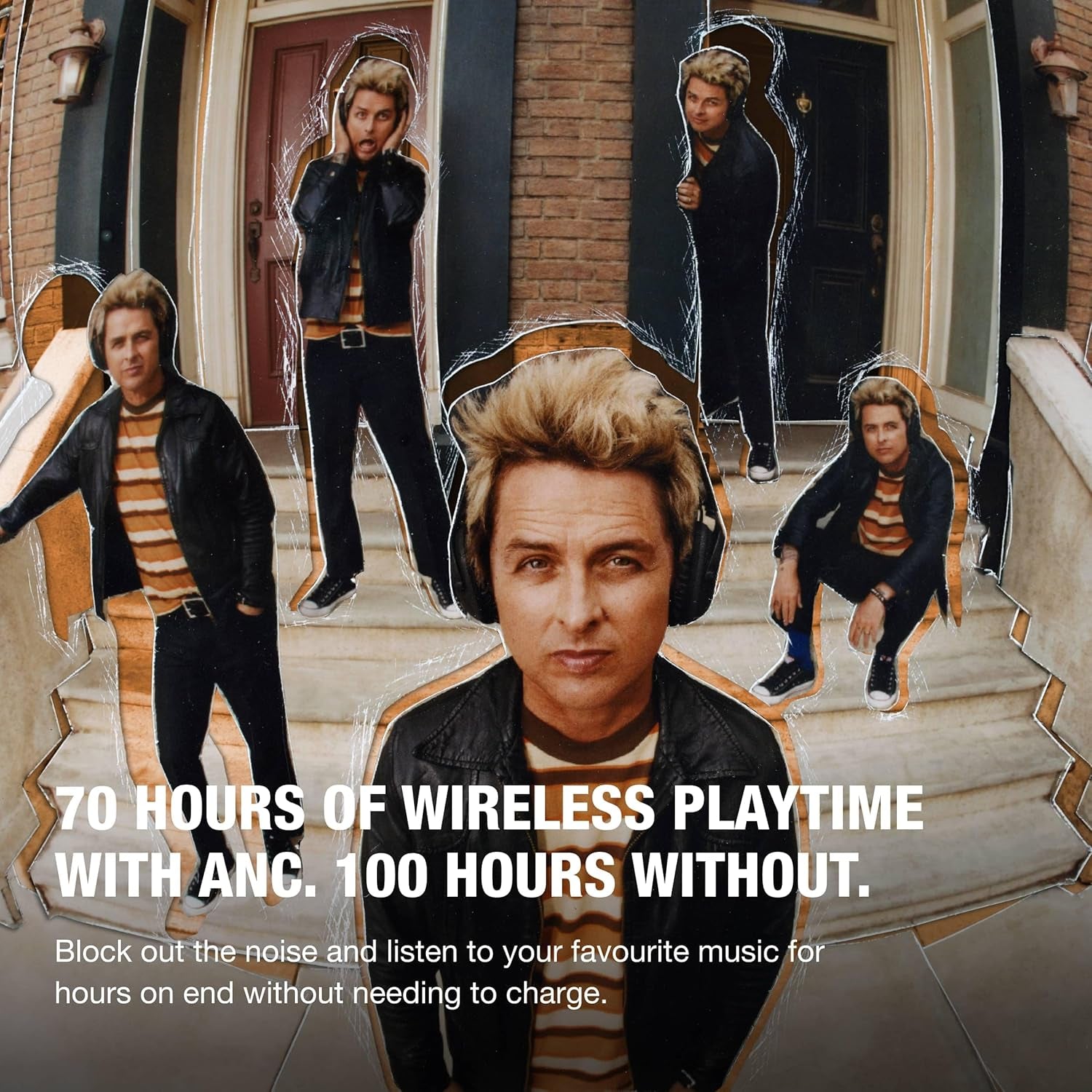 Monitor III A.N.C. Over-Ear Bluetooth Headphones - Active Noise Cancelling with Microphone | 100+ Hrs Wireless Playtime | Lightweight, Foldable Design for Travel - Black